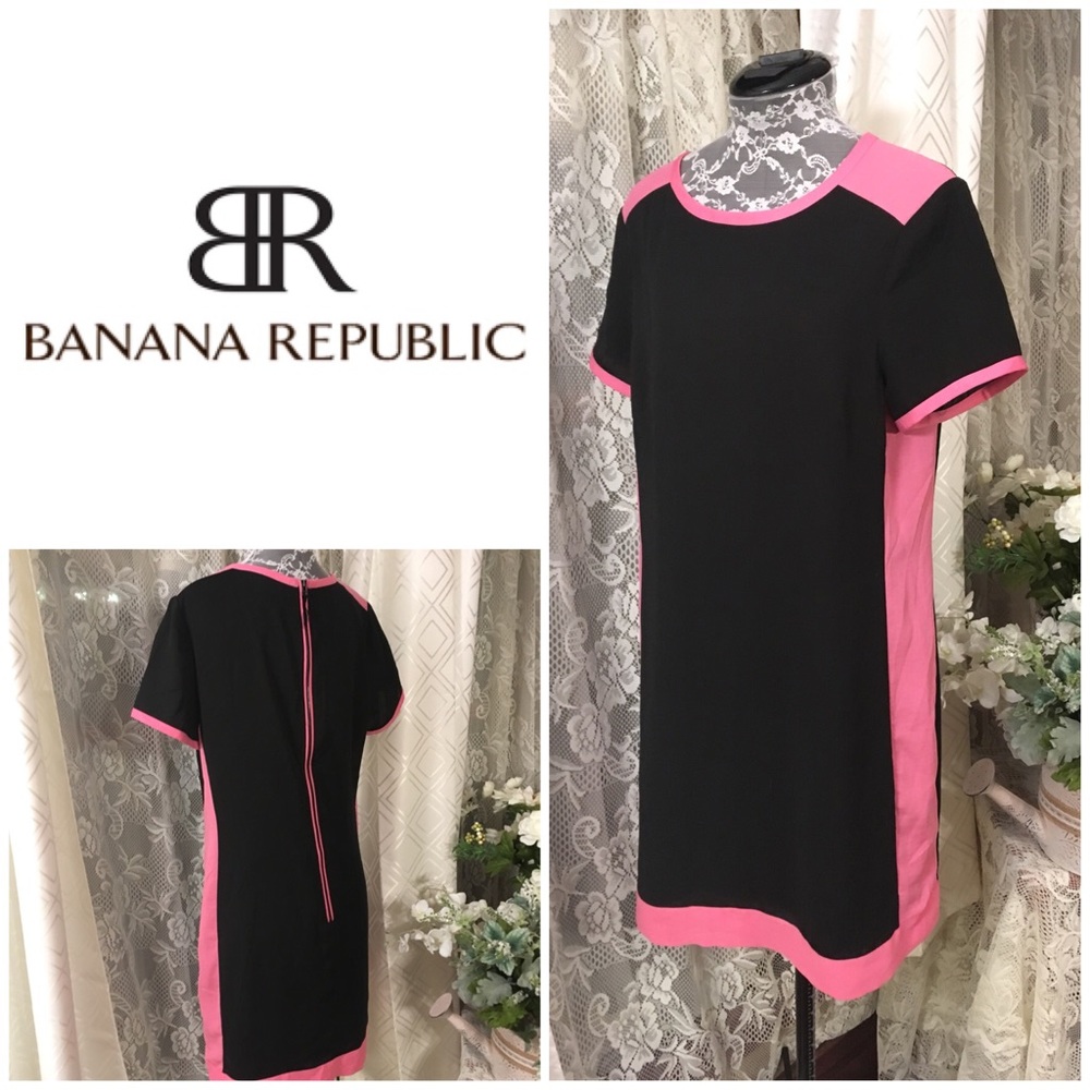 Banana Republic Pink & Black Shift Dress